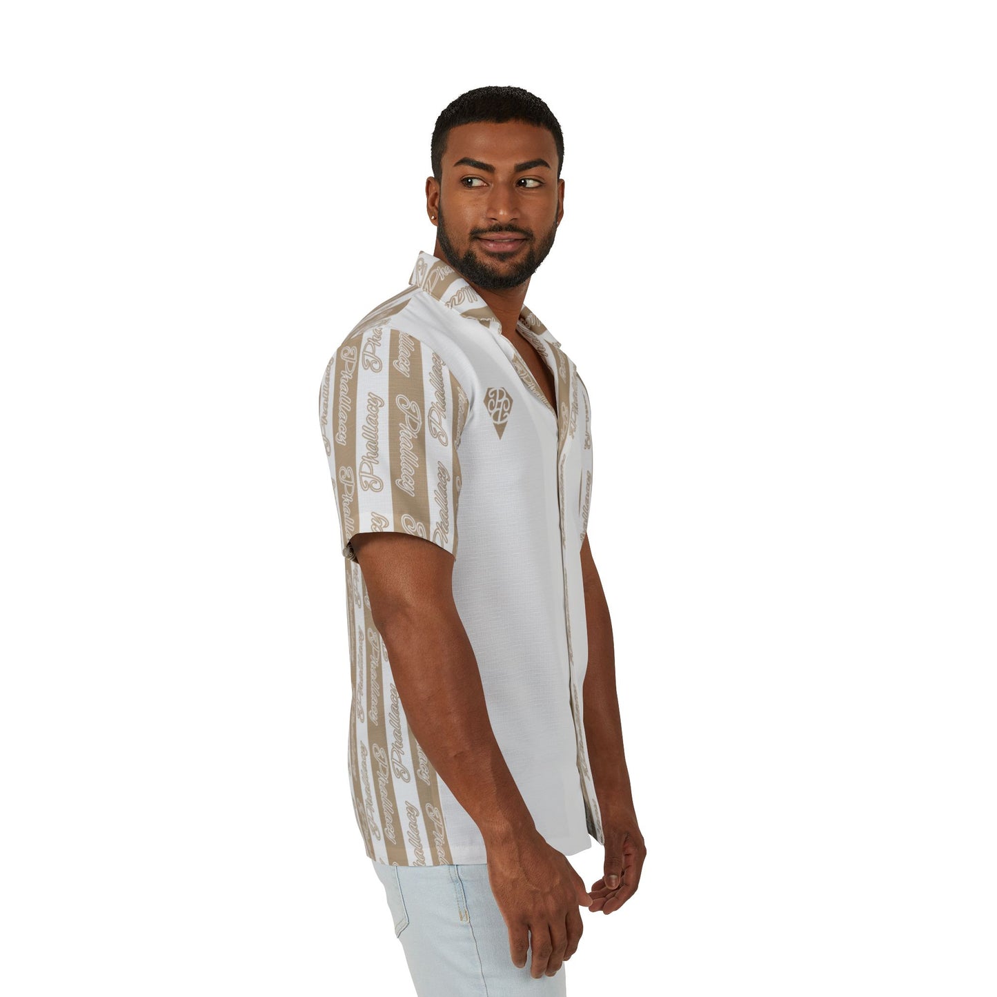 Phallacy Signature Designer Men's Button Up Shirt - Beach Vibes & Casual Comfort