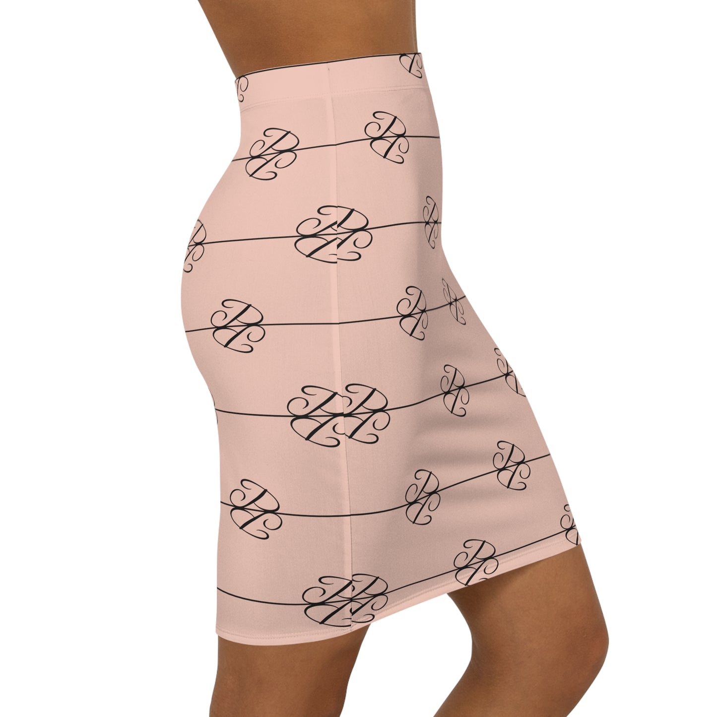 Phallacy Players Designer Mid-Waist Pencil Skirt