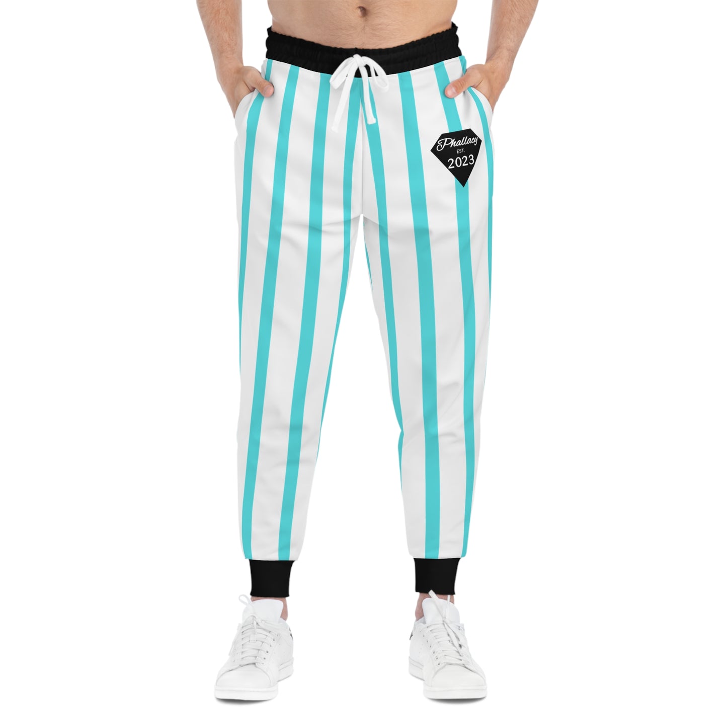 Phallacy Striped Designer Unisex Athletic Joggers