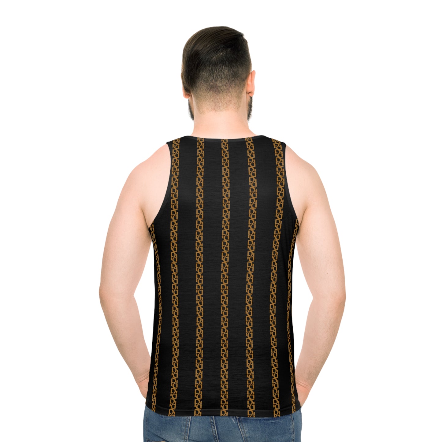 Phallacy Striped Designer Unisex Tank Top