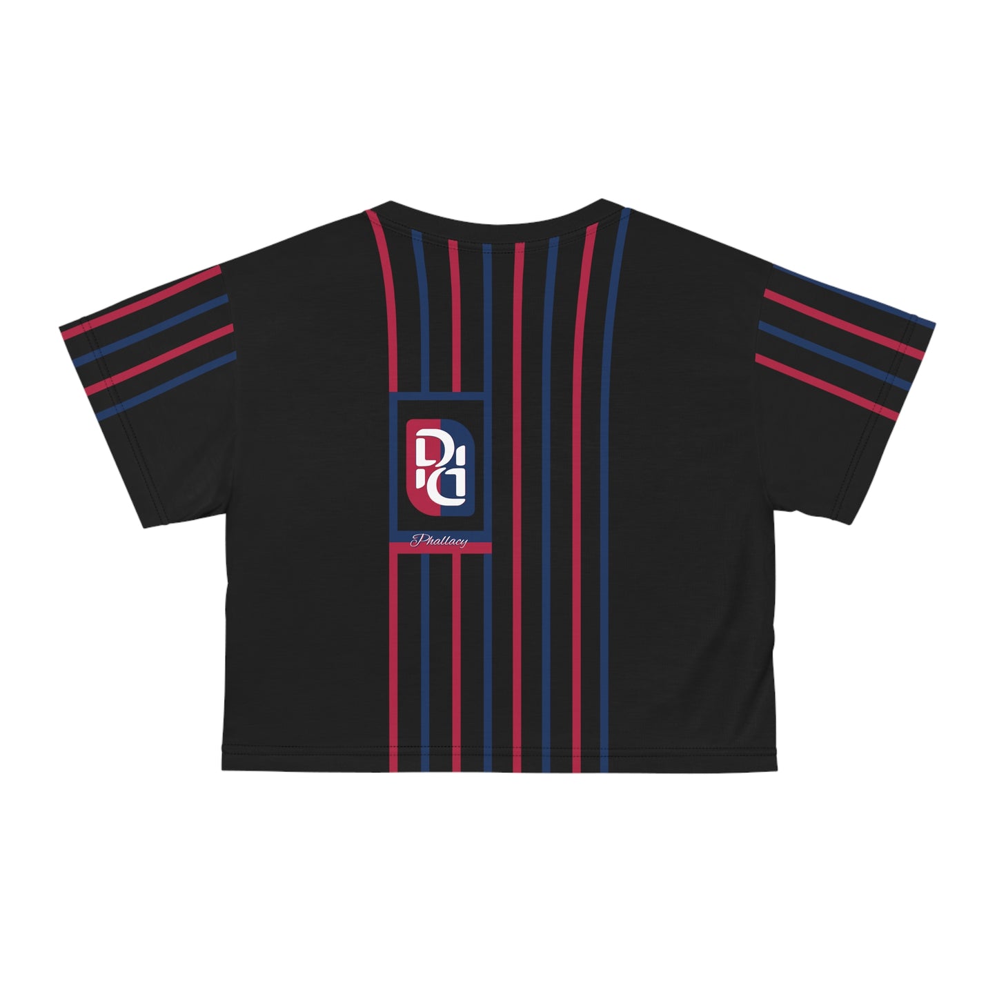Phallacy Striped Designer Cropped Tee