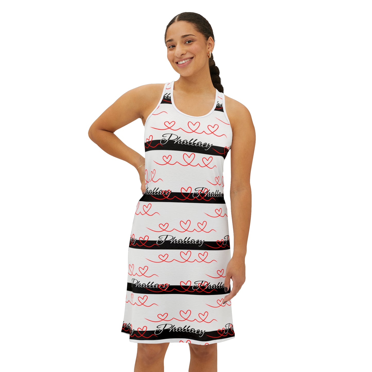 Phallacy Signature Striped Designer Racerback Dress