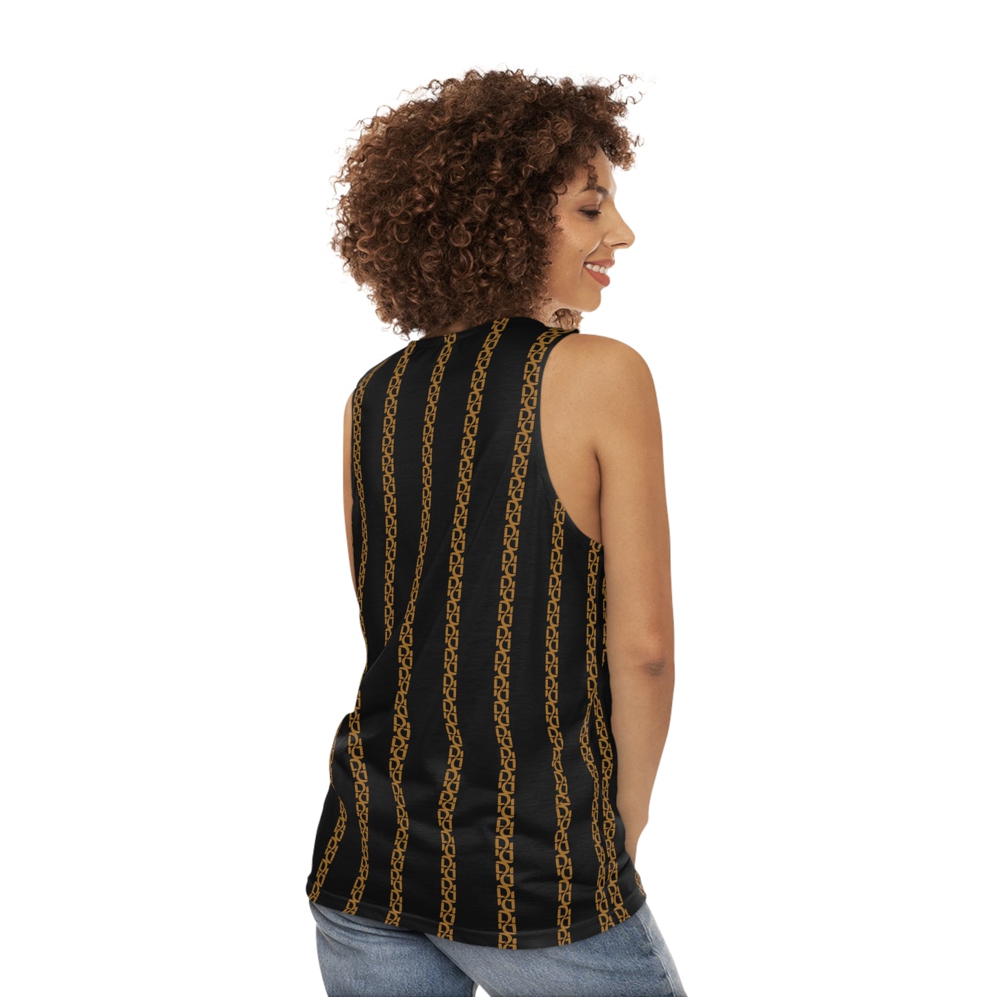 Phallacy Striped Designer Unisex Tank Top