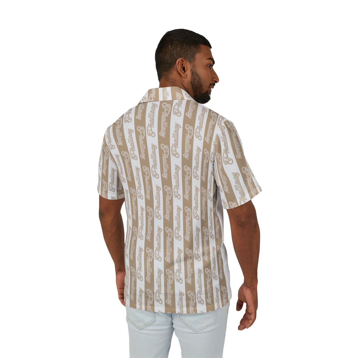 Phallacy Signature Designer Men's Button Up Shirt - Beach Vibes & Casual Comfort