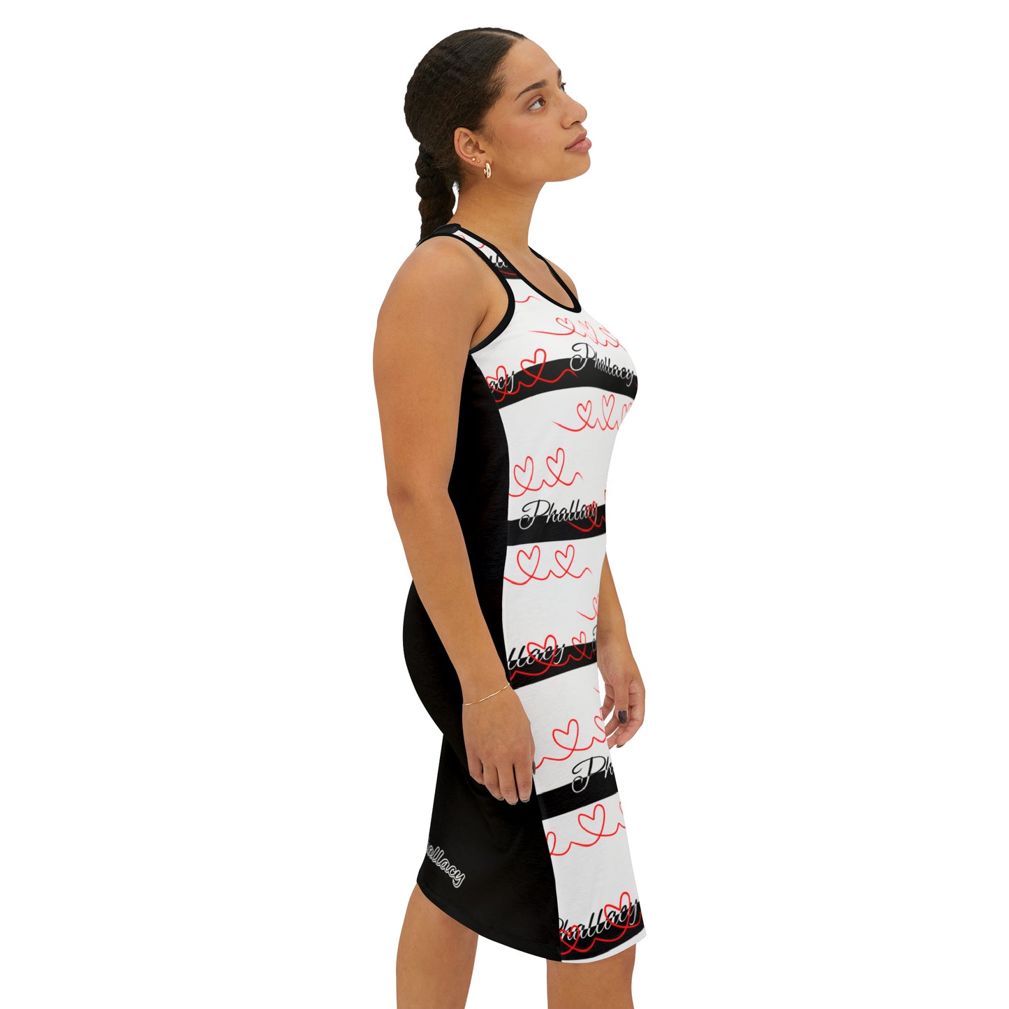 Phallacy Signature Striped Designer Racerback Dress