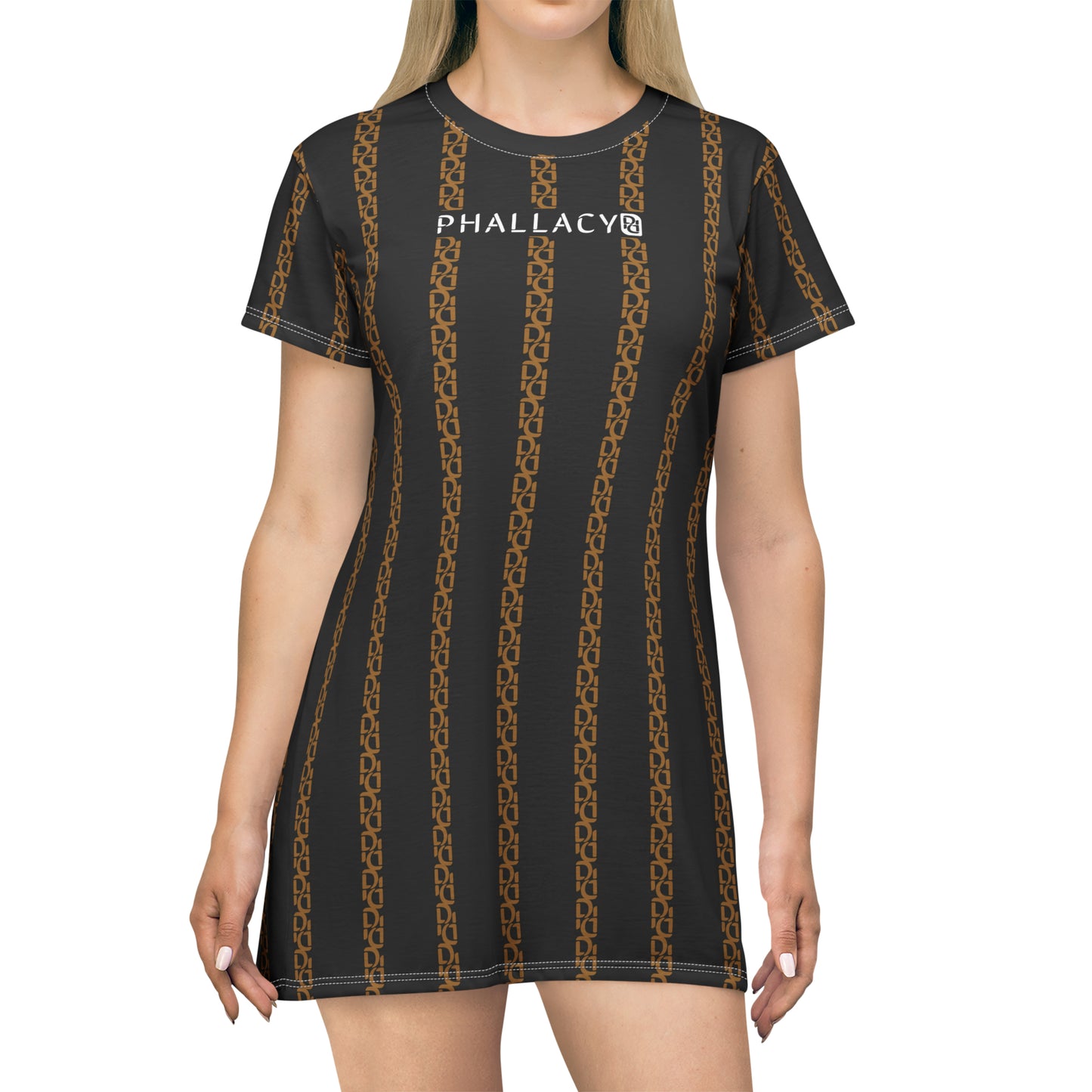 Phallacy Striped Designer T-Shirt Dress
