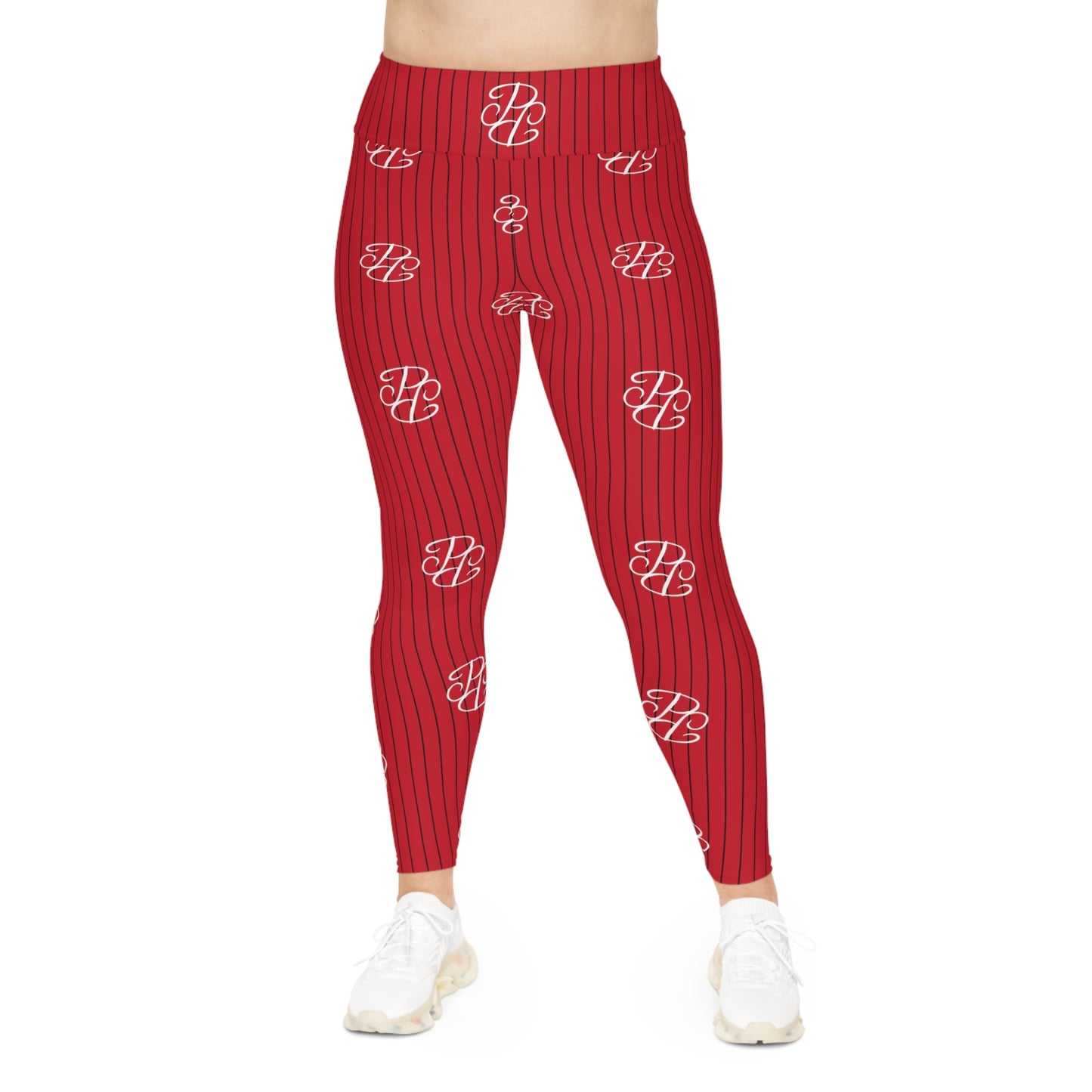 Phallacy Players Striped Designer Plus Size Leggings