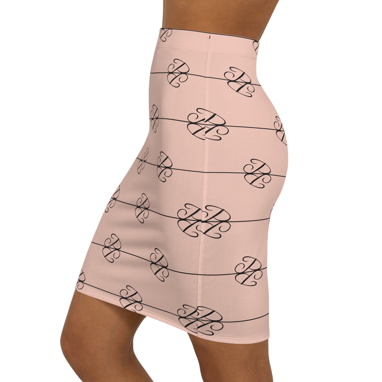 Phallacy Players Designer Mid-Waist Pencil Skirt
