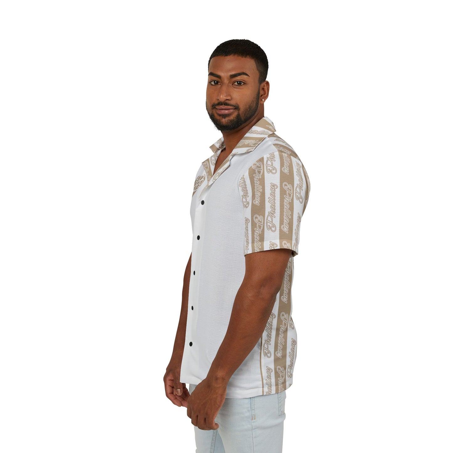 Phallacy Signature Designer Men's Button Up Shirt - Beach Vibes & Casual Comfort