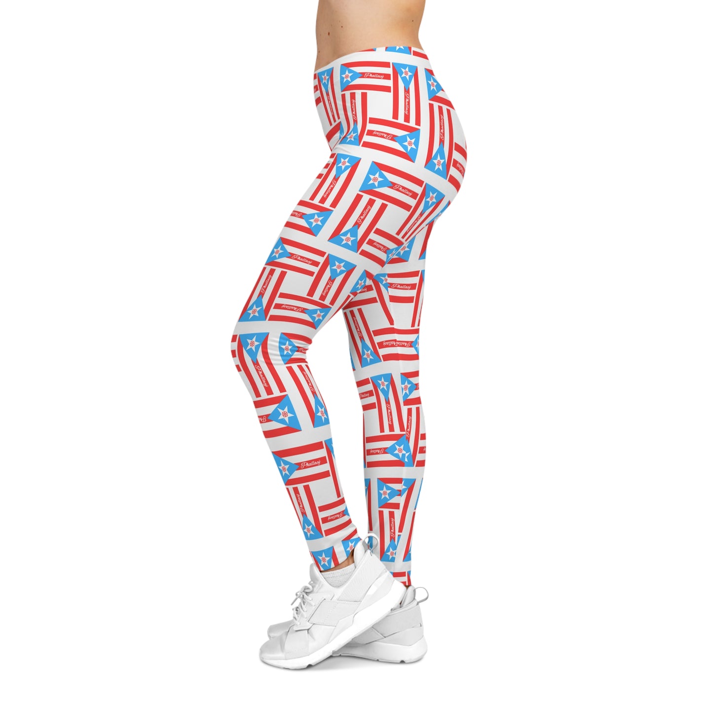 Phallacy Flag Designer Casual Leggings | Puerto Rico Flag, Boricua, Puerto Rico Fashion