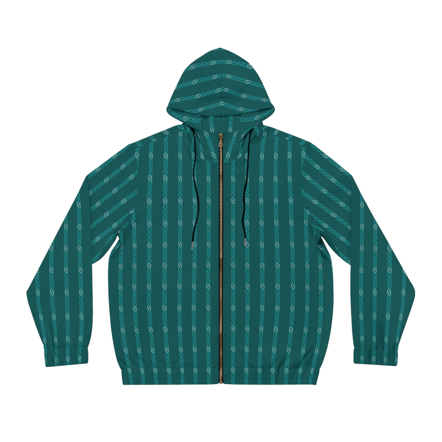 Phallacy Striped Designer Men's Full-Zip Hoodie