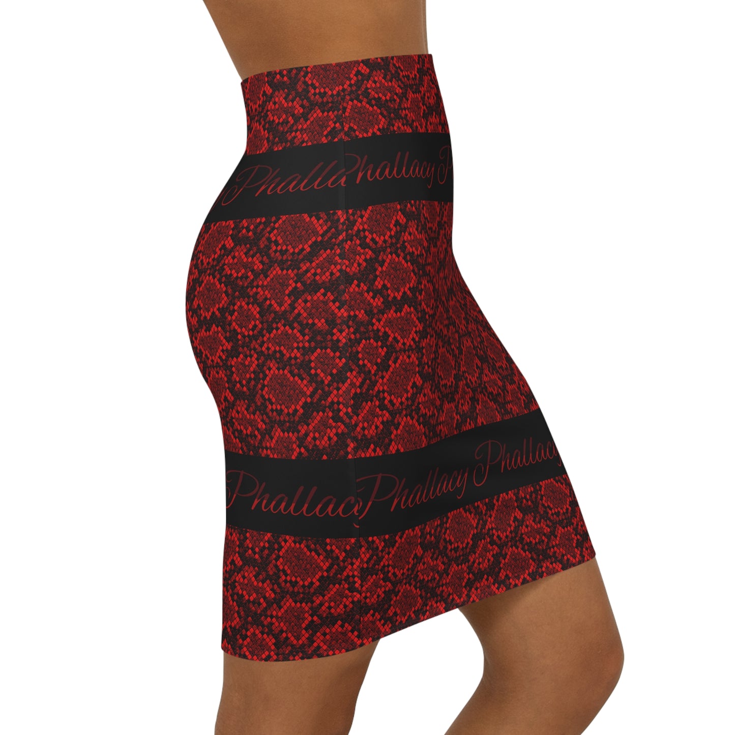 Phallacy Designer Mid-Waist Pencil Skirt