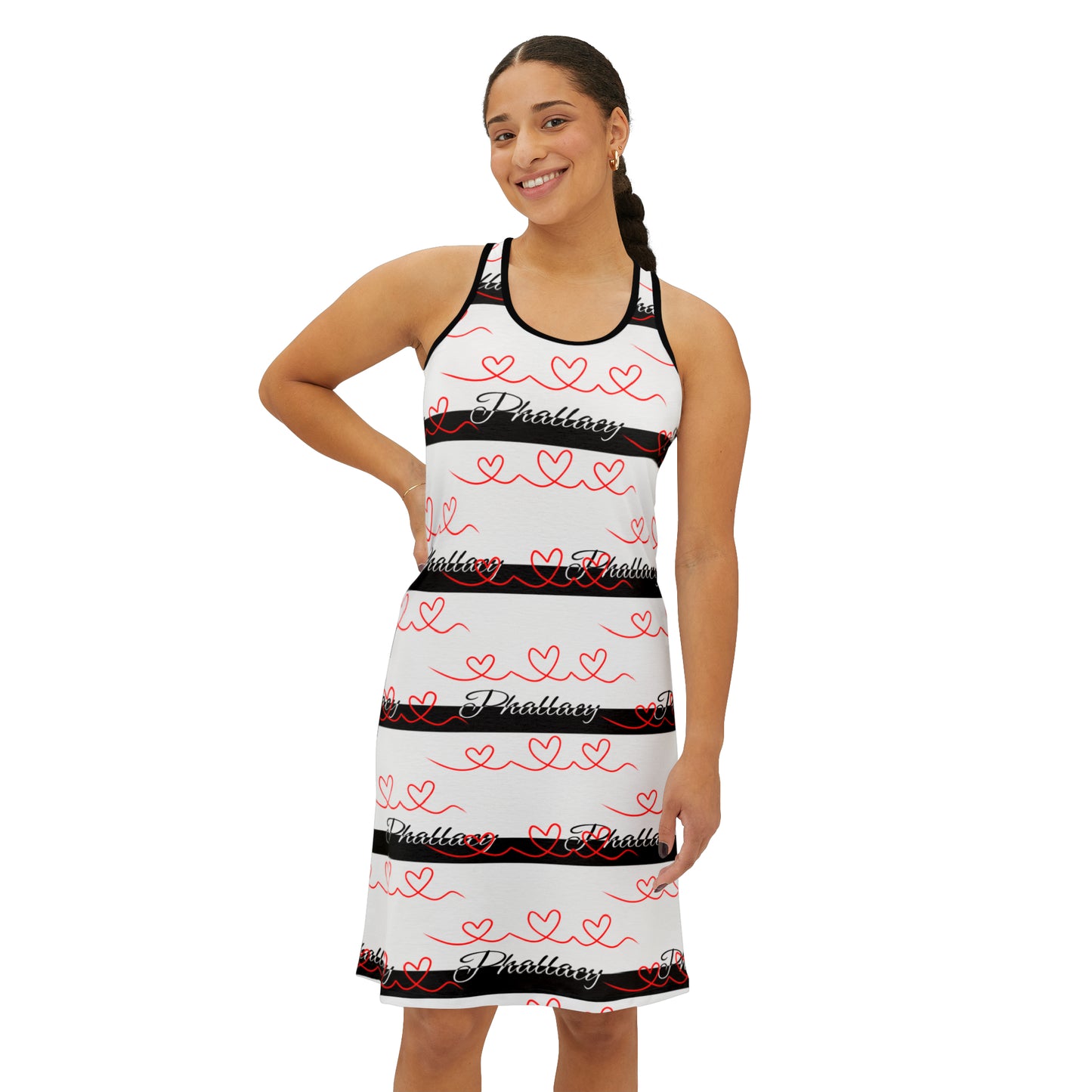Phallacy Signature Striped Designer Racerback Dress