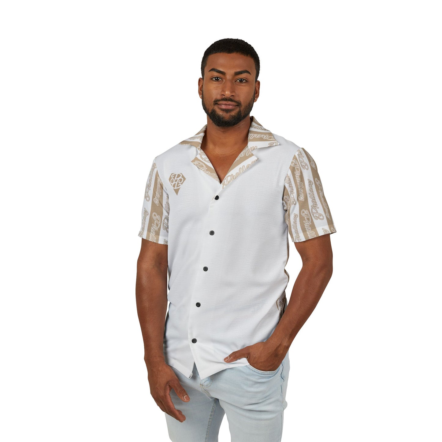 Phallacy Signature Designer Men's Button Up Shirt - Beach Vibes & Casual Comfort