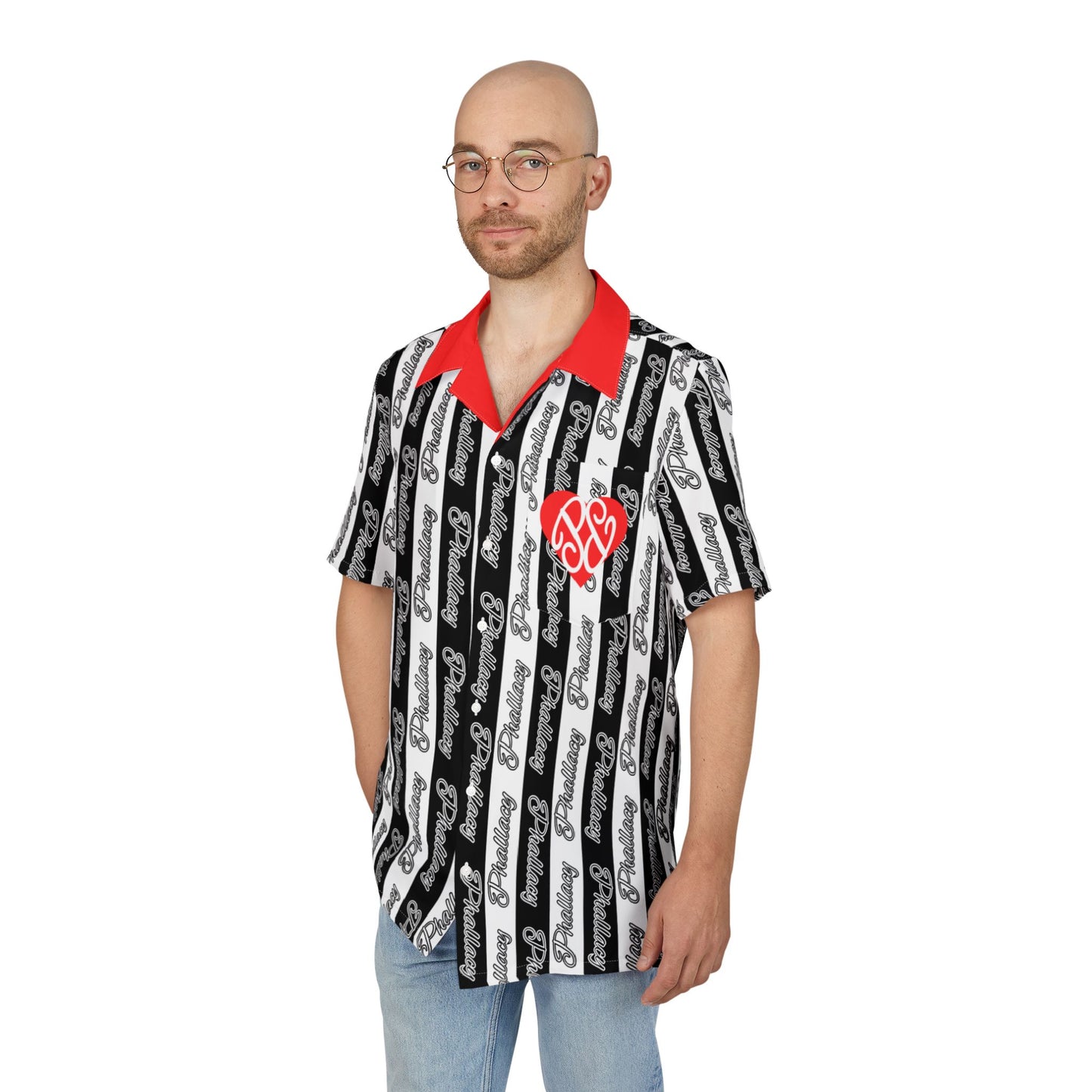 Phallacy Signature Designer Unisex Hawaiian Button Up Shirt