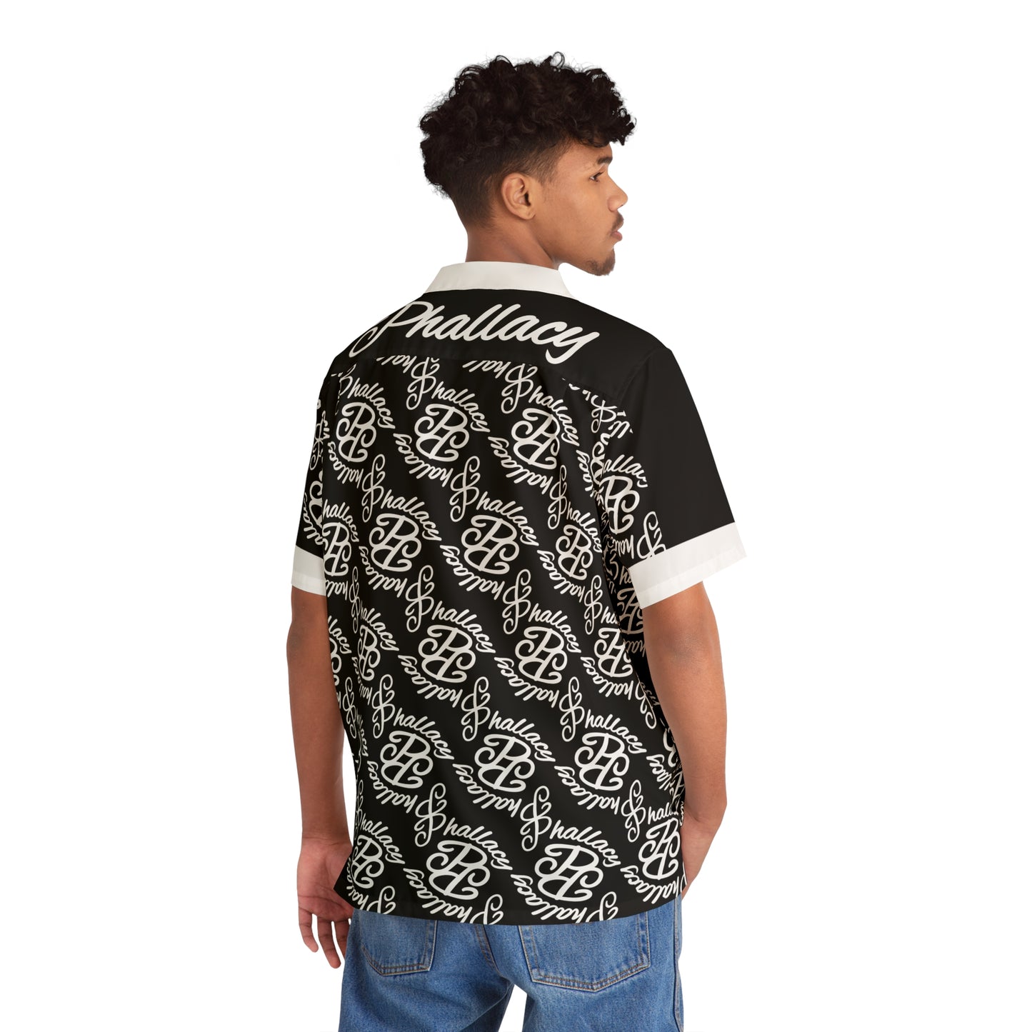 Phallacy Monogram Designer Men's Button Up Shirt