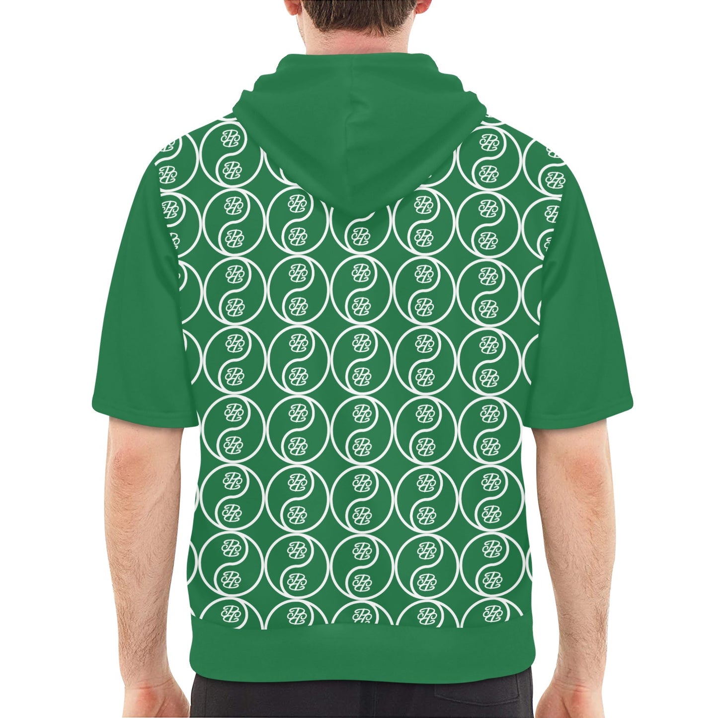 Phallacy Yin-Yang Designer Short Sleeve Fleece Hoodie