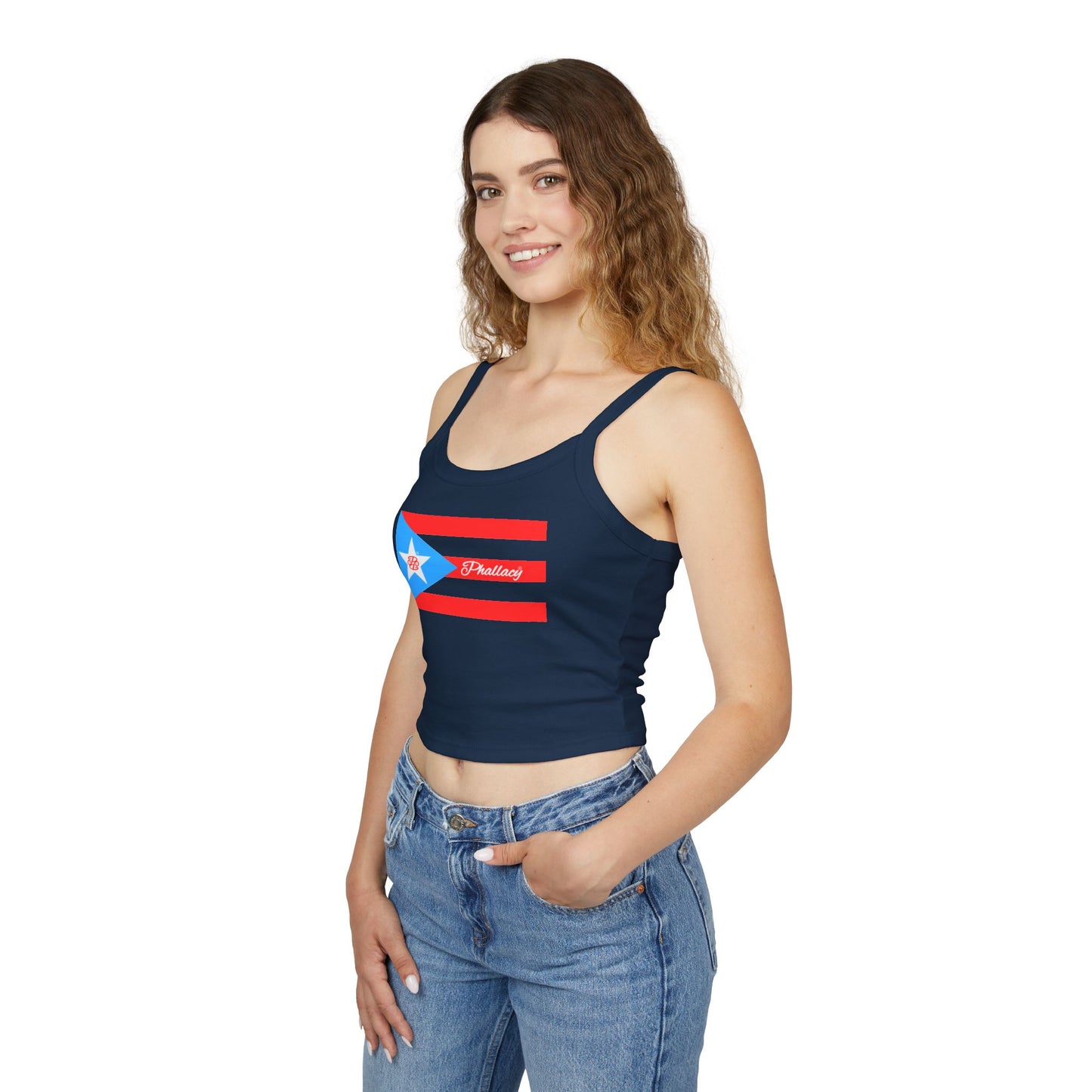Phallacy Flag Women's Designer Spaghetti Strap Tank | Puerto Rico Flag, Boricua, Puerto Rico Fashion