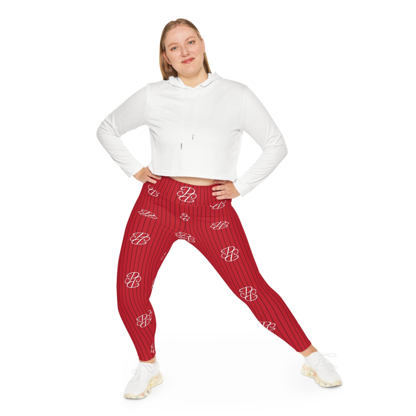 Phallacy Players Striped Designer Plus Size Leggings