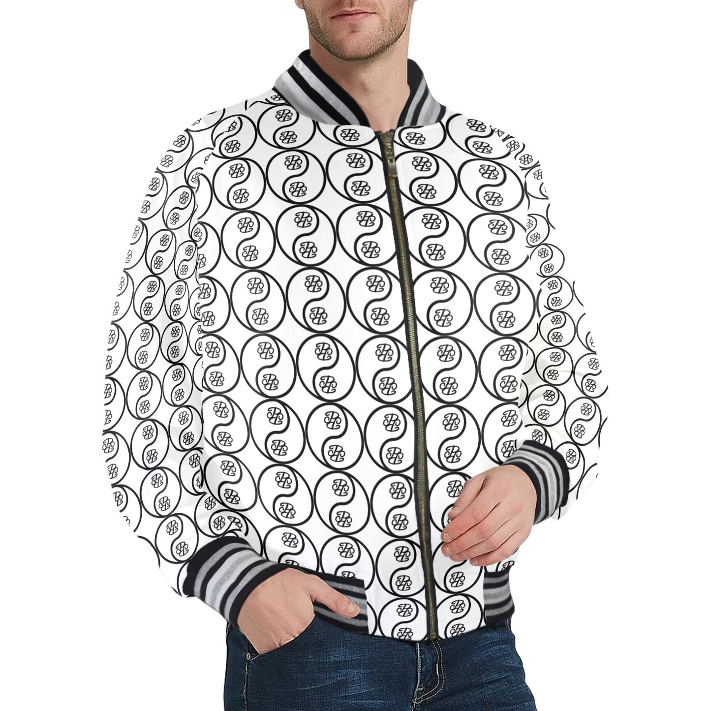 Phallacy Yin-Yang Designer Varsity Bomber Jacket