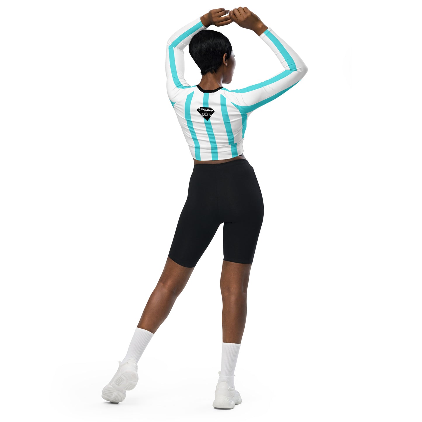 Phallacy Striped Designer Long-sleeve Crop Top