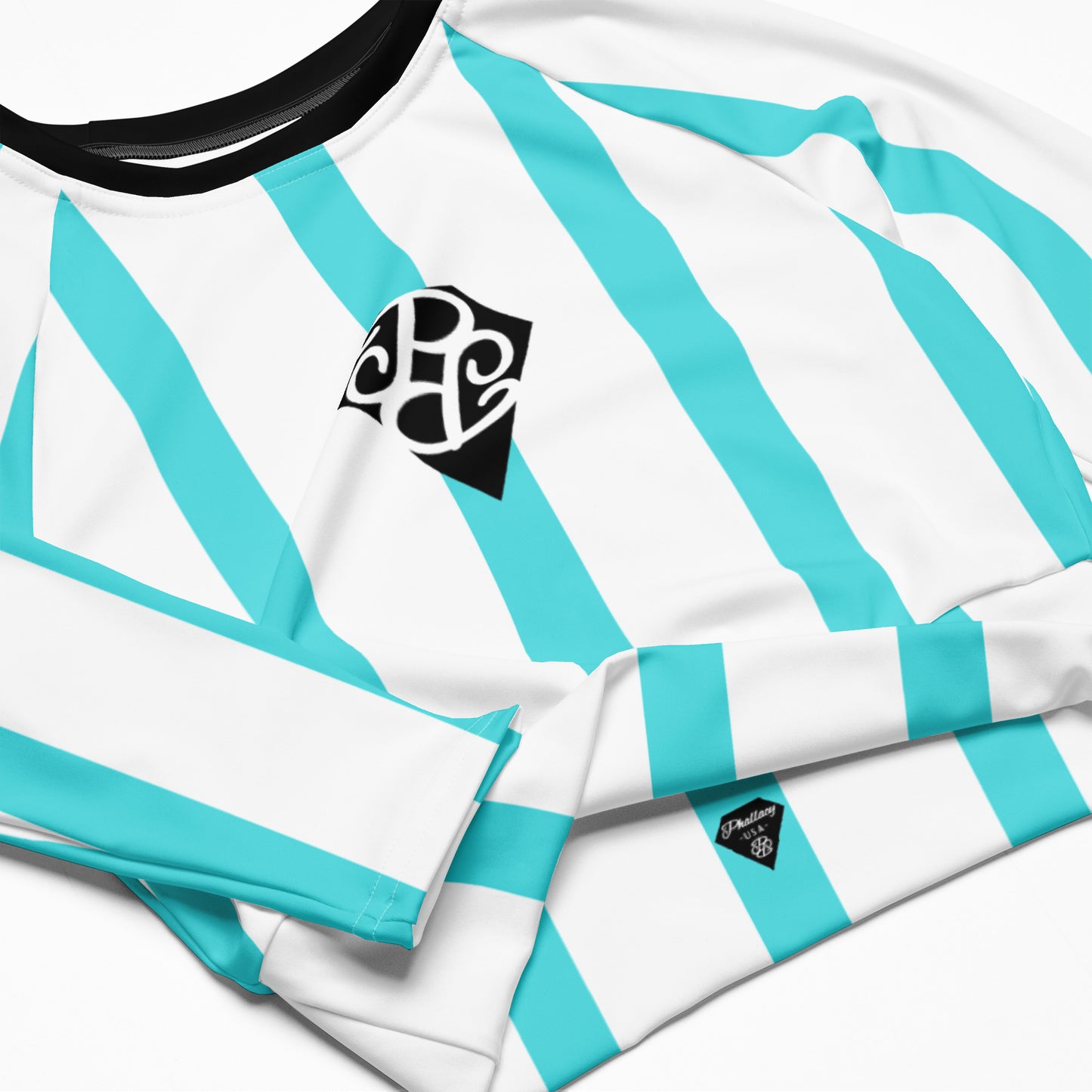 Phallacy Striped Designer Long-sleeve Crop Top