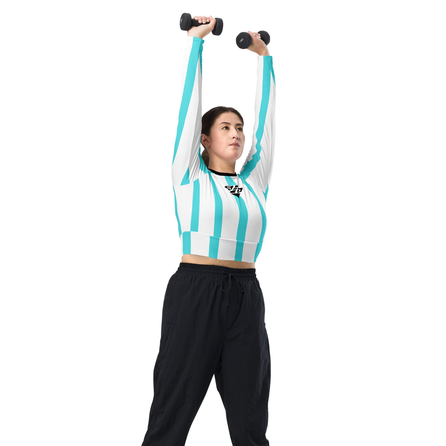 Phallacy Striped Designer Long-sleeve Crop Top