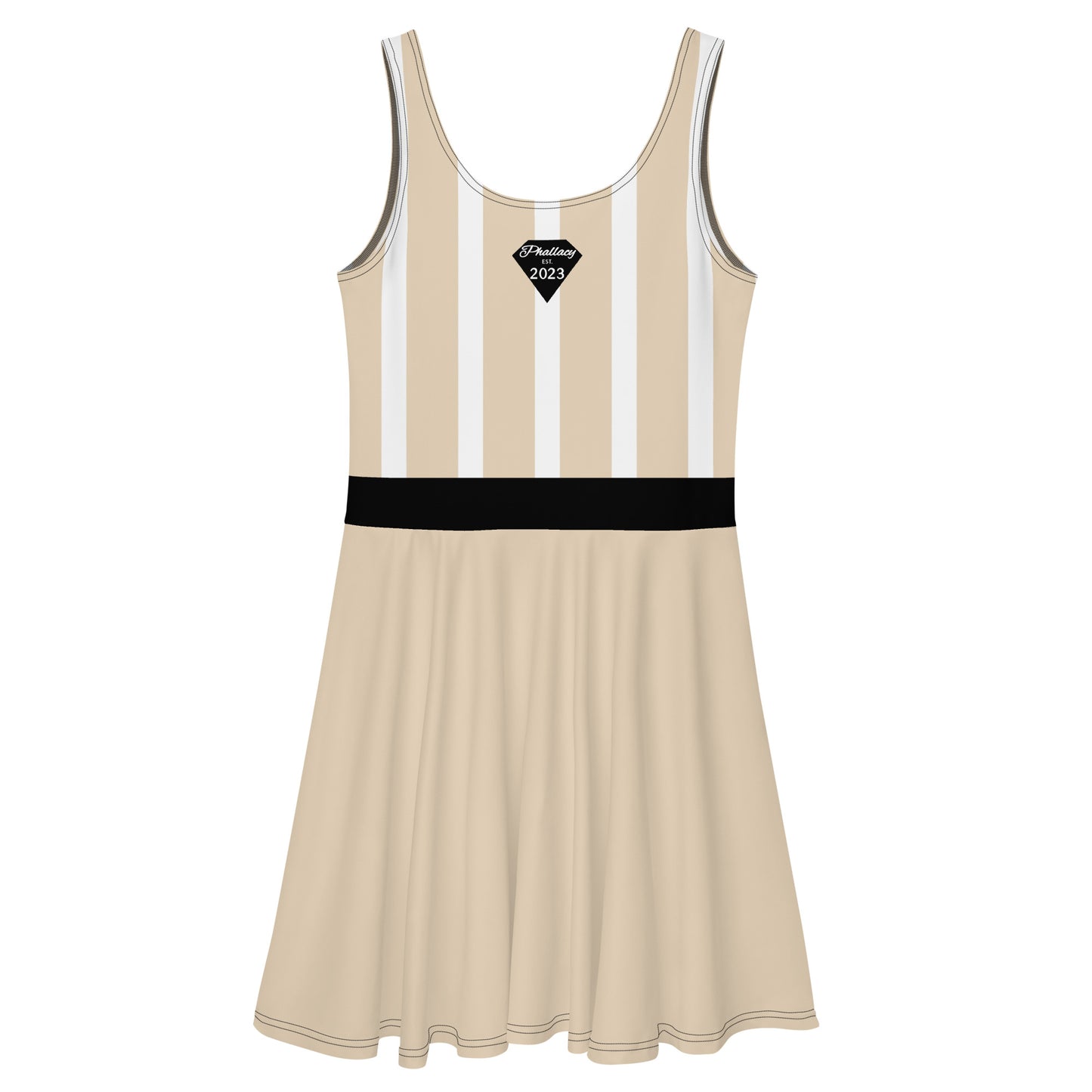 Phallacy Striped Designer Skater Dress