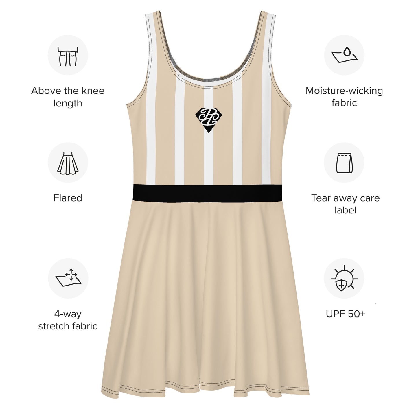 Phallacy Striped Designer Skater Dress
