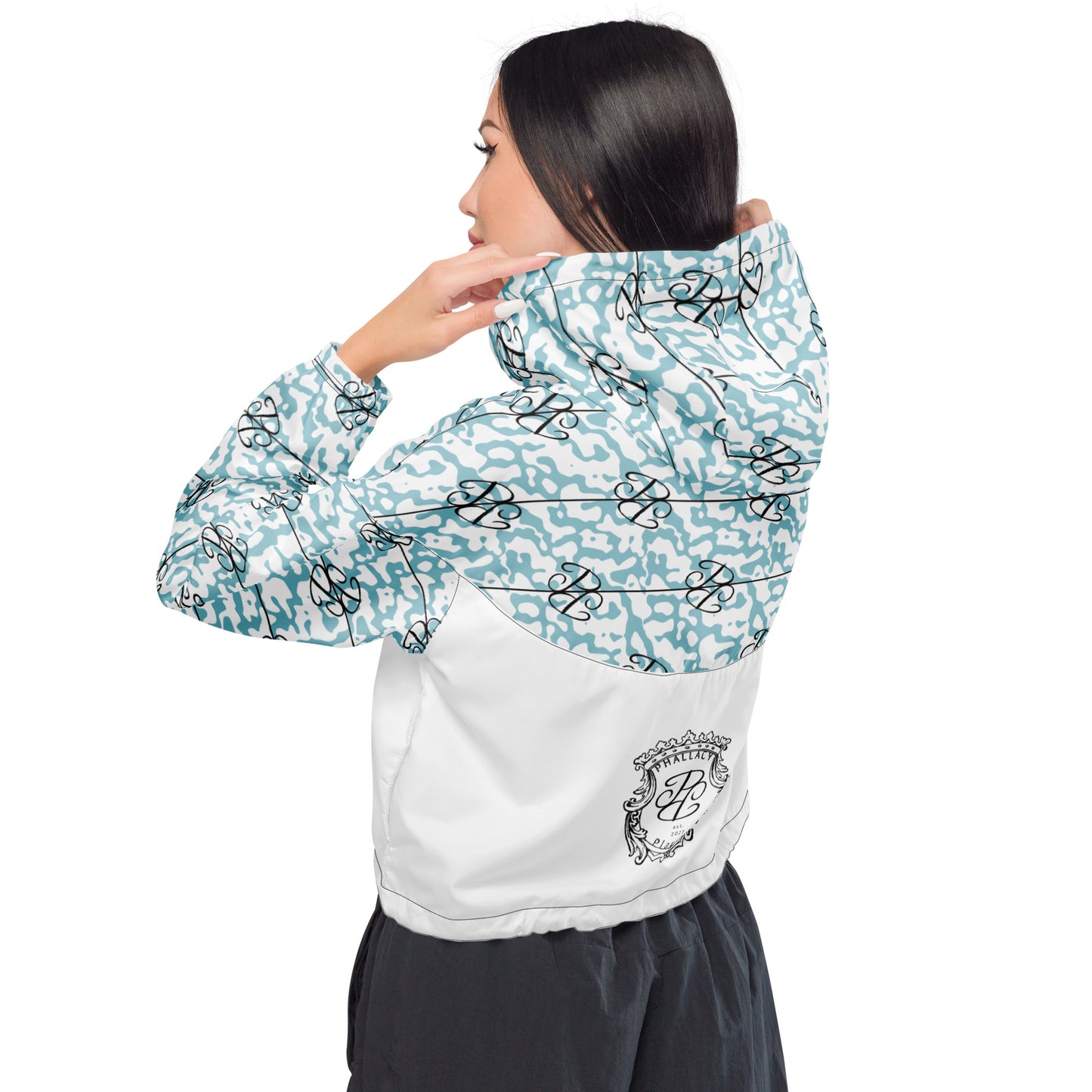 Phallacy Players Camo Designer Women’s Cropped Windbreaker