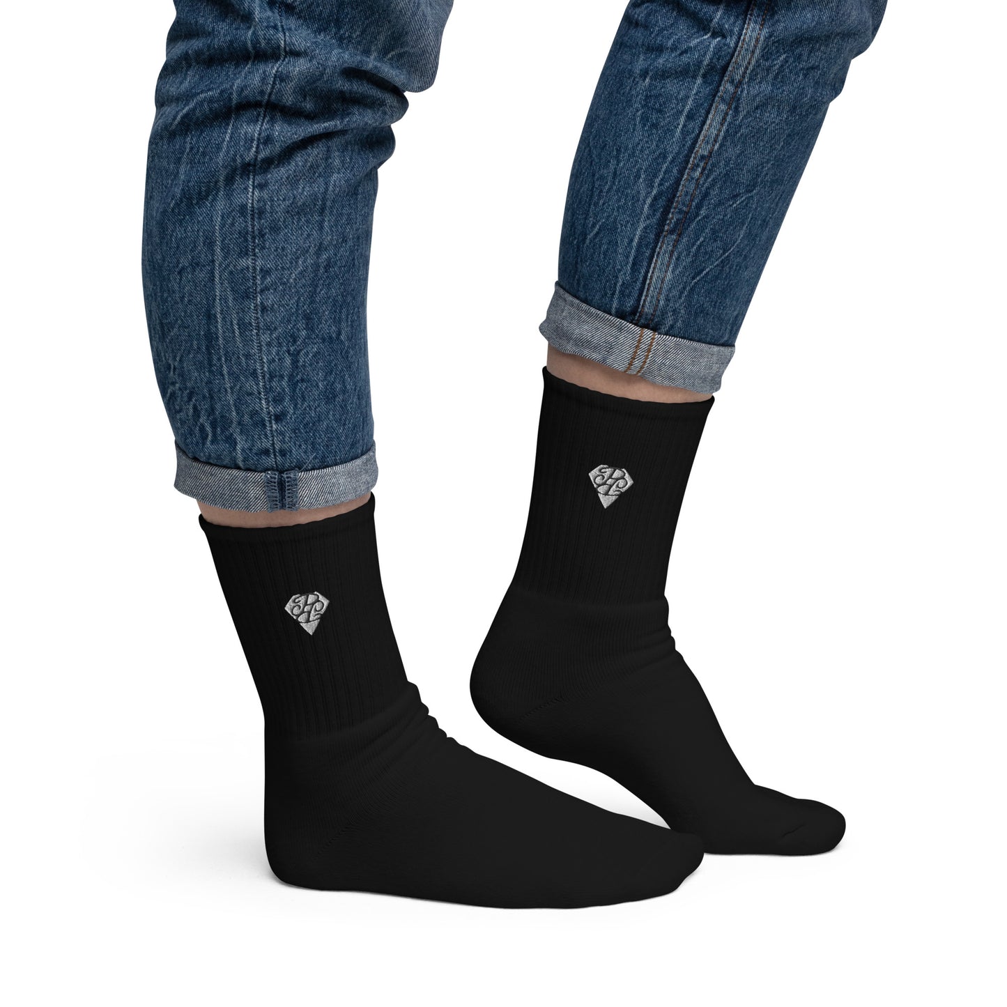 Phallacy Diamond Embroidered Socks