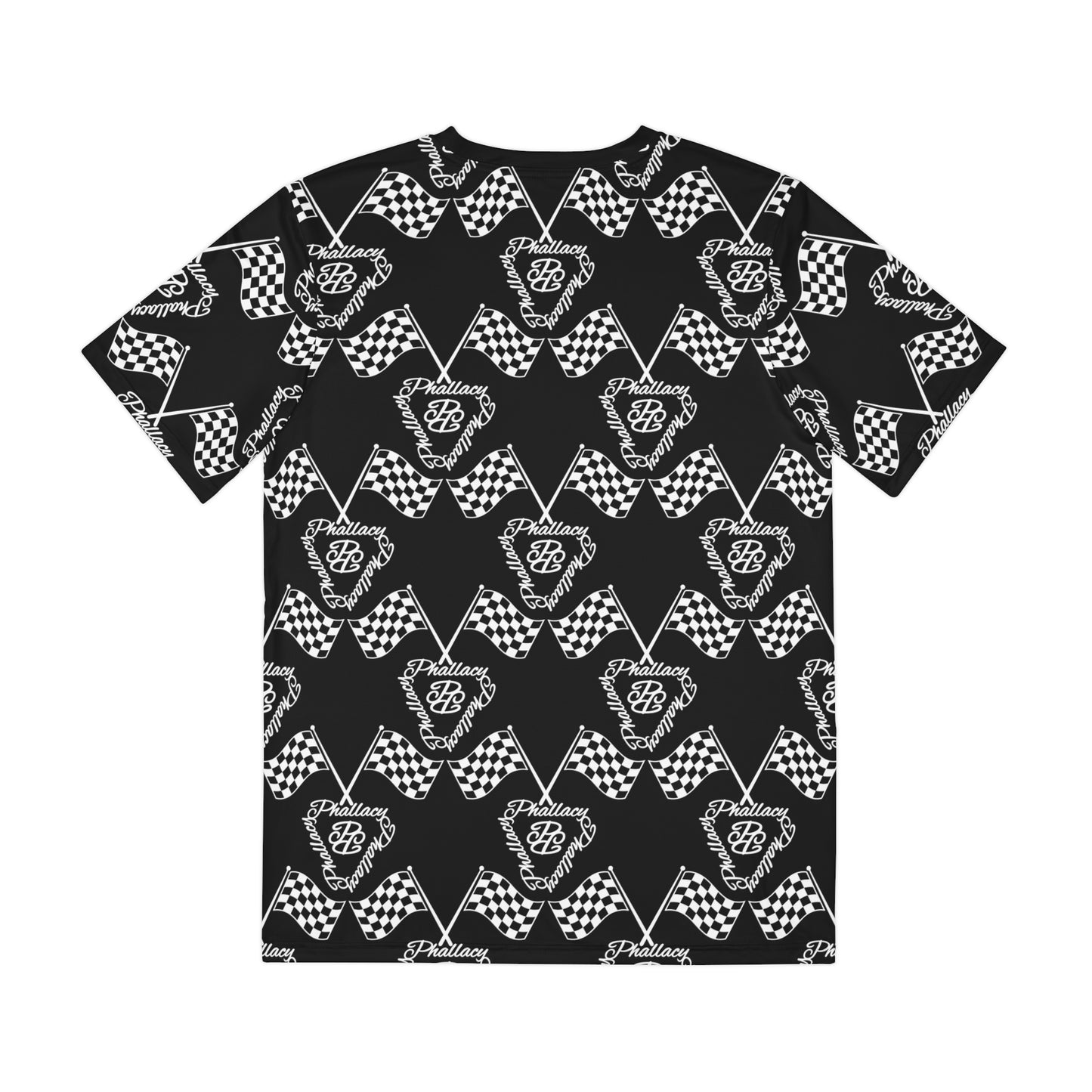 Luxury activewear men's top featuring a stylish all over print with checkered patterns in black and white