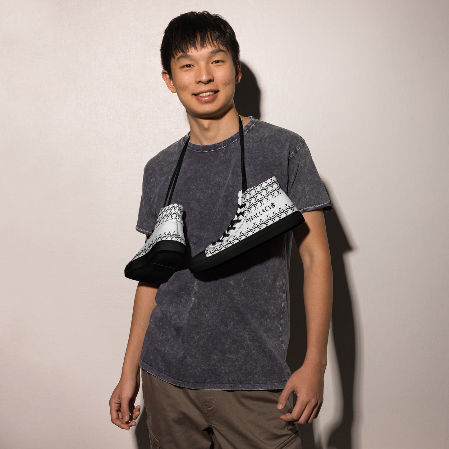 Phallacy BIG Designer Men's High Top Canvas Shoes