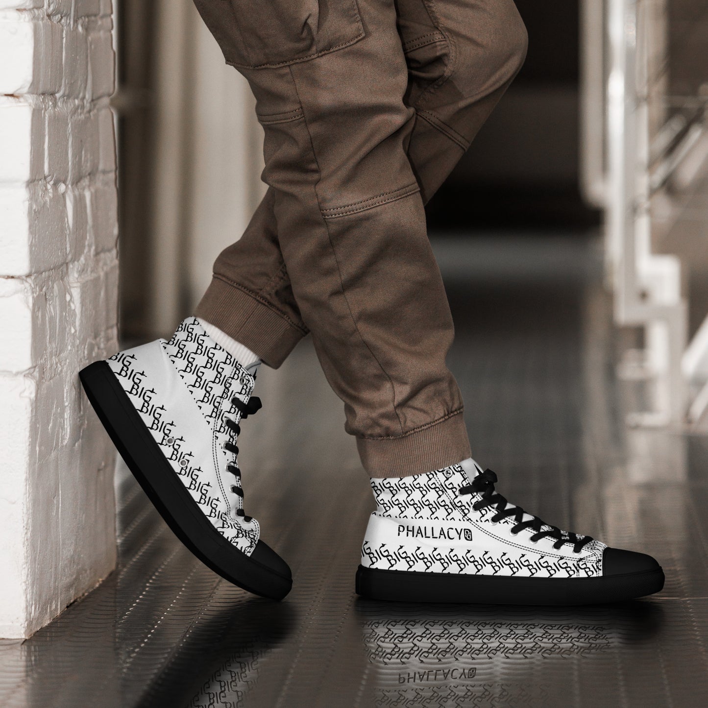 Phallacy BIG Designer Men's High Top Canvas Shoes
