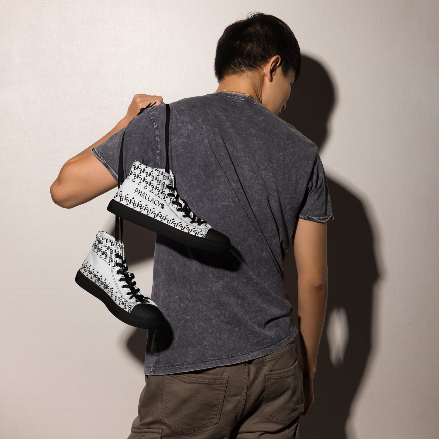 Phallacy BIG Designer Men's High Top Canvas Shoes
