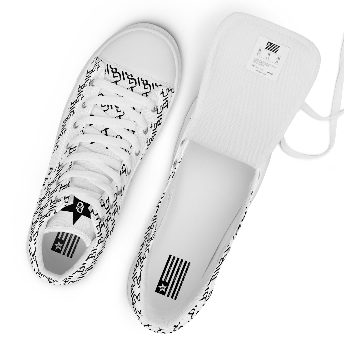 Phallacy BIG Designer Men's High Top Canvas Shoes