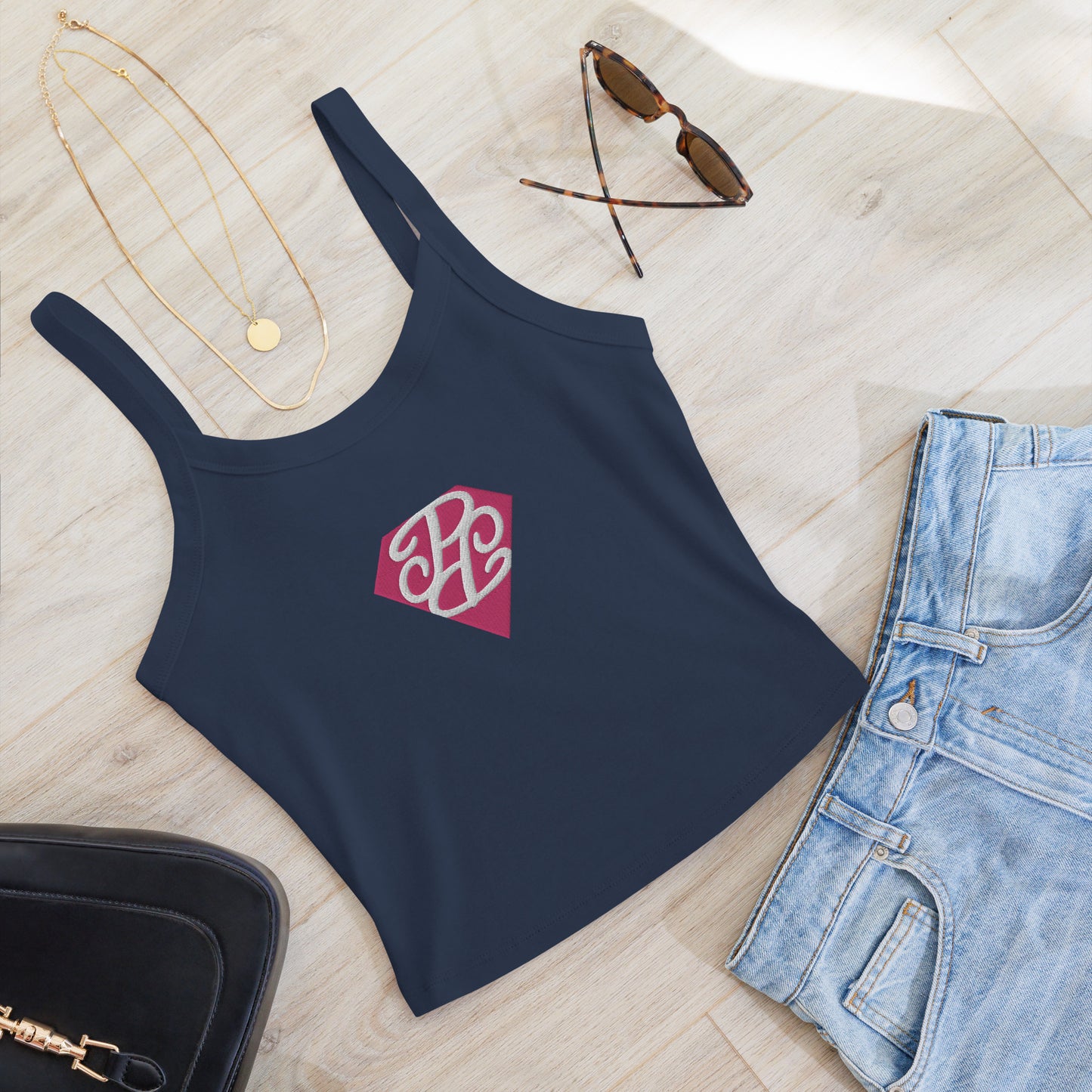 Phallacy Diamond Women’s Micro-Rib Tank Top (Embroidery)