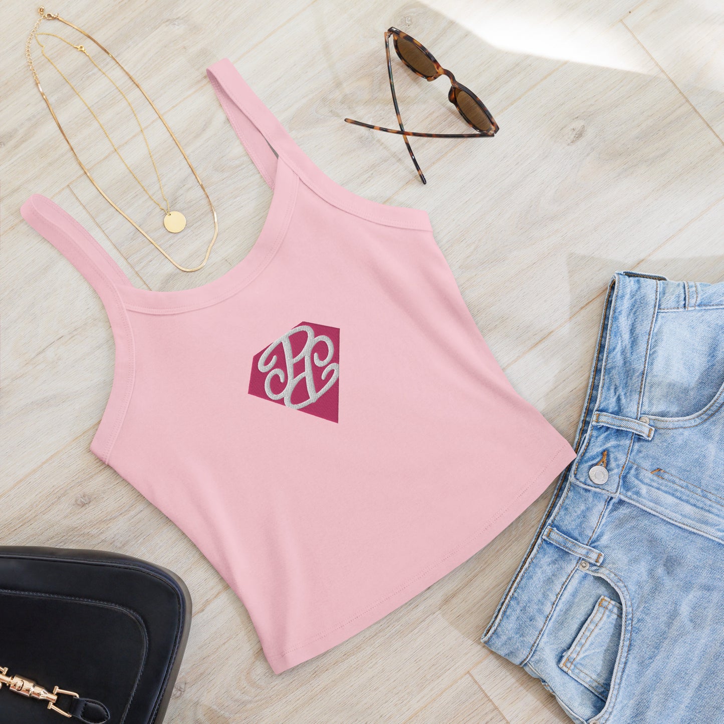 Phallacy Diamond Women’s Micro-Rib Tank Top (Embroidery)