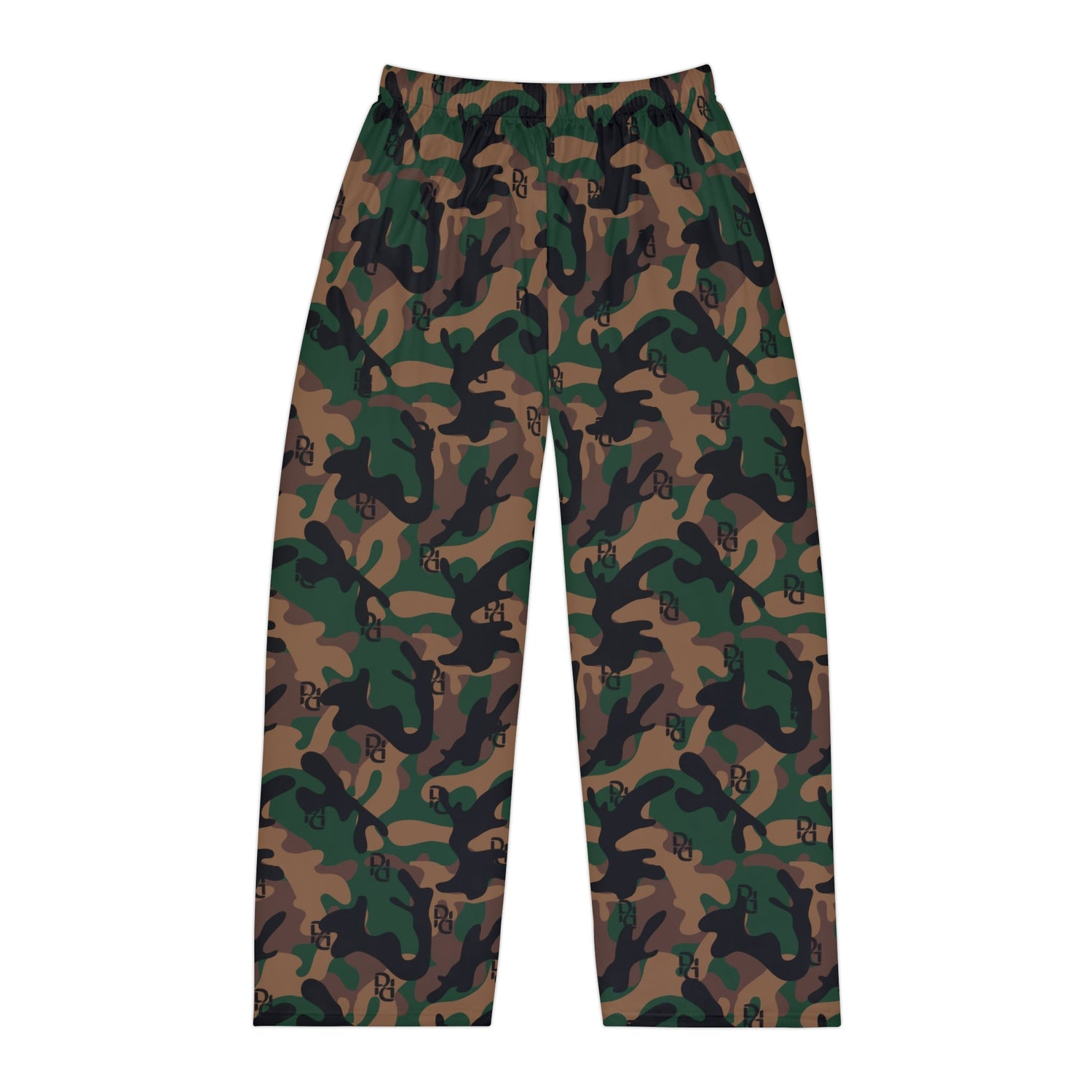 Stylish camo activewear collection featuring green and brown camouflage patterned pants