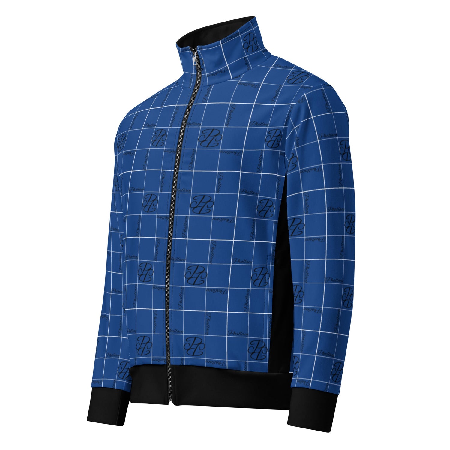 Stylish jacket from the designer activewear collection featuring a modern blue pattern and sleek design