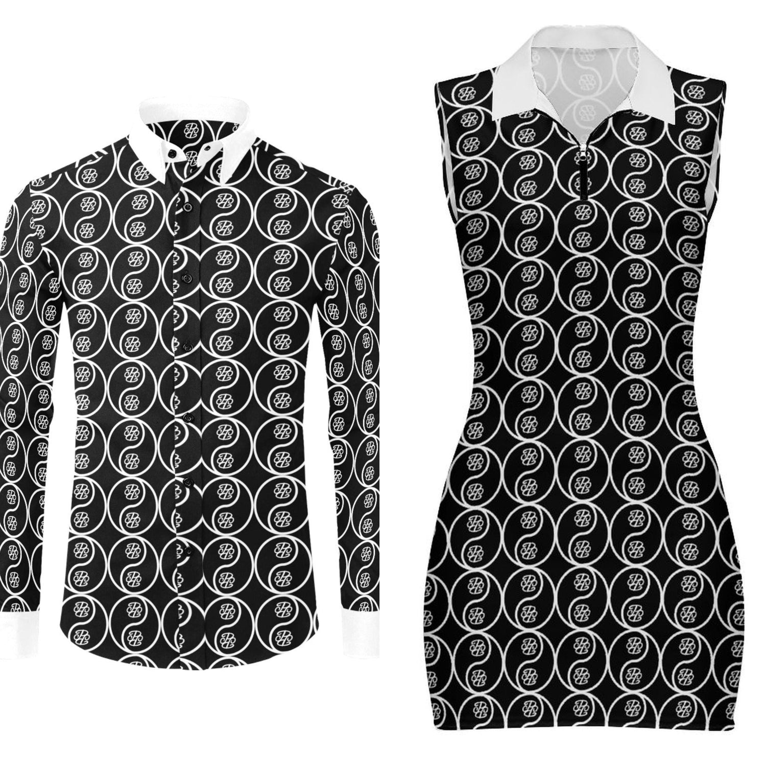 Luxury designer workwear outfits featuring stylish button-up shirts and elegant dresses
