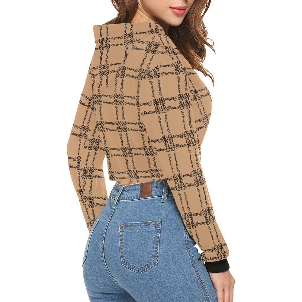 Stylish cropped high-fashion hoodies for women in a trendy plaid design, perfect for casual wear