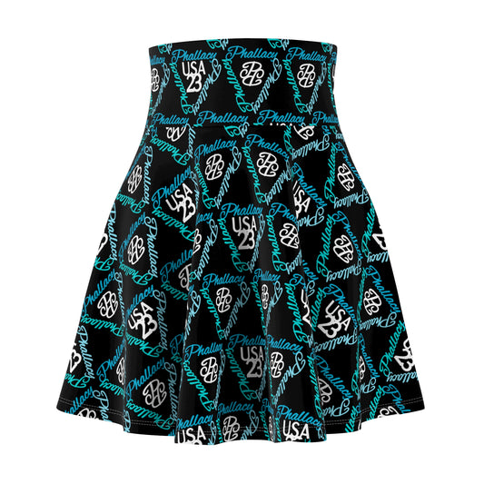 Phallacy Time Designer High-Waisted Skater Skirt