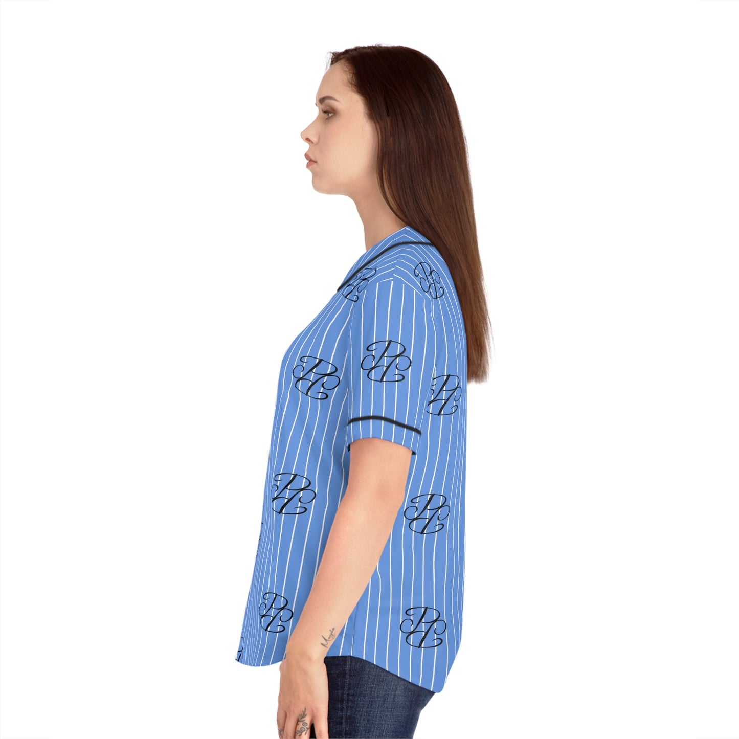 Phallacy Players Striped Designer Women's Baseball Jersey