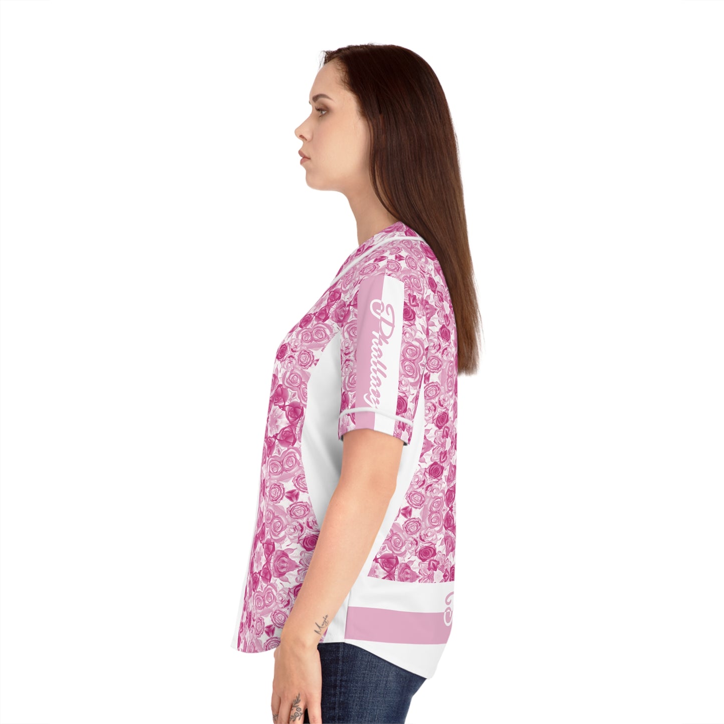 Phallacy XO Designer Women's Floral Baseball Jersey
