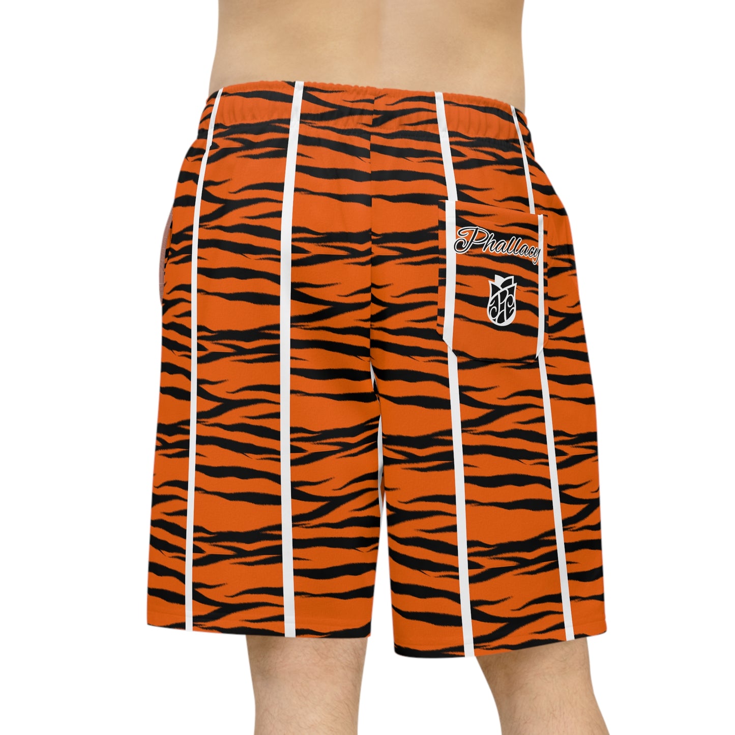 Phallacy Striped Designer Athletic Shorts