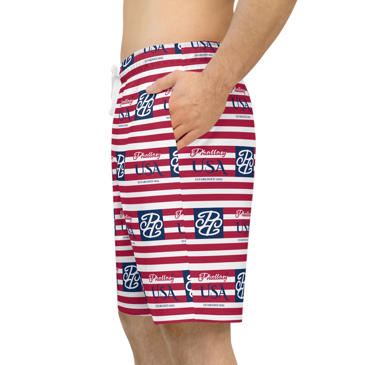 Phallacy Flag Designer Men's Athletic Long Shorts