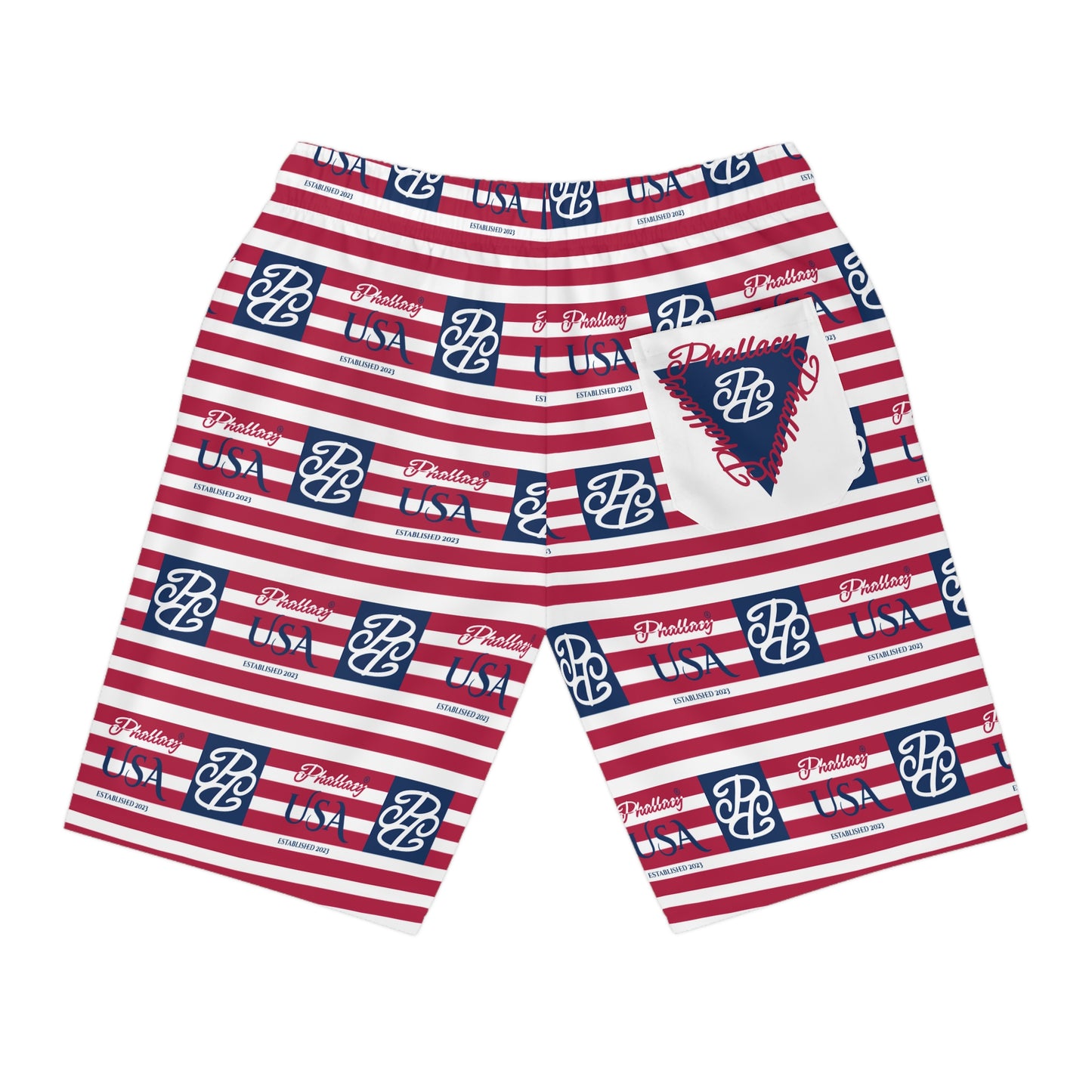 Phallacy Flag Designer Men's Athletic Long Shorts