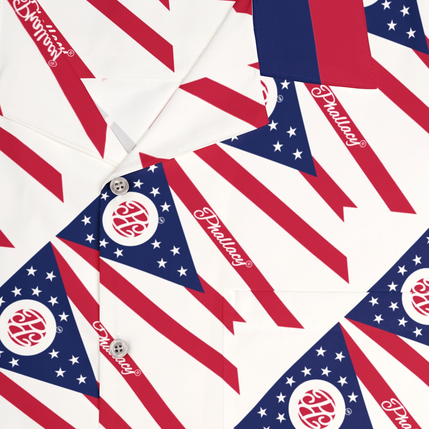 Phallacy Flag Designer Hawaiian Button Up Shirt