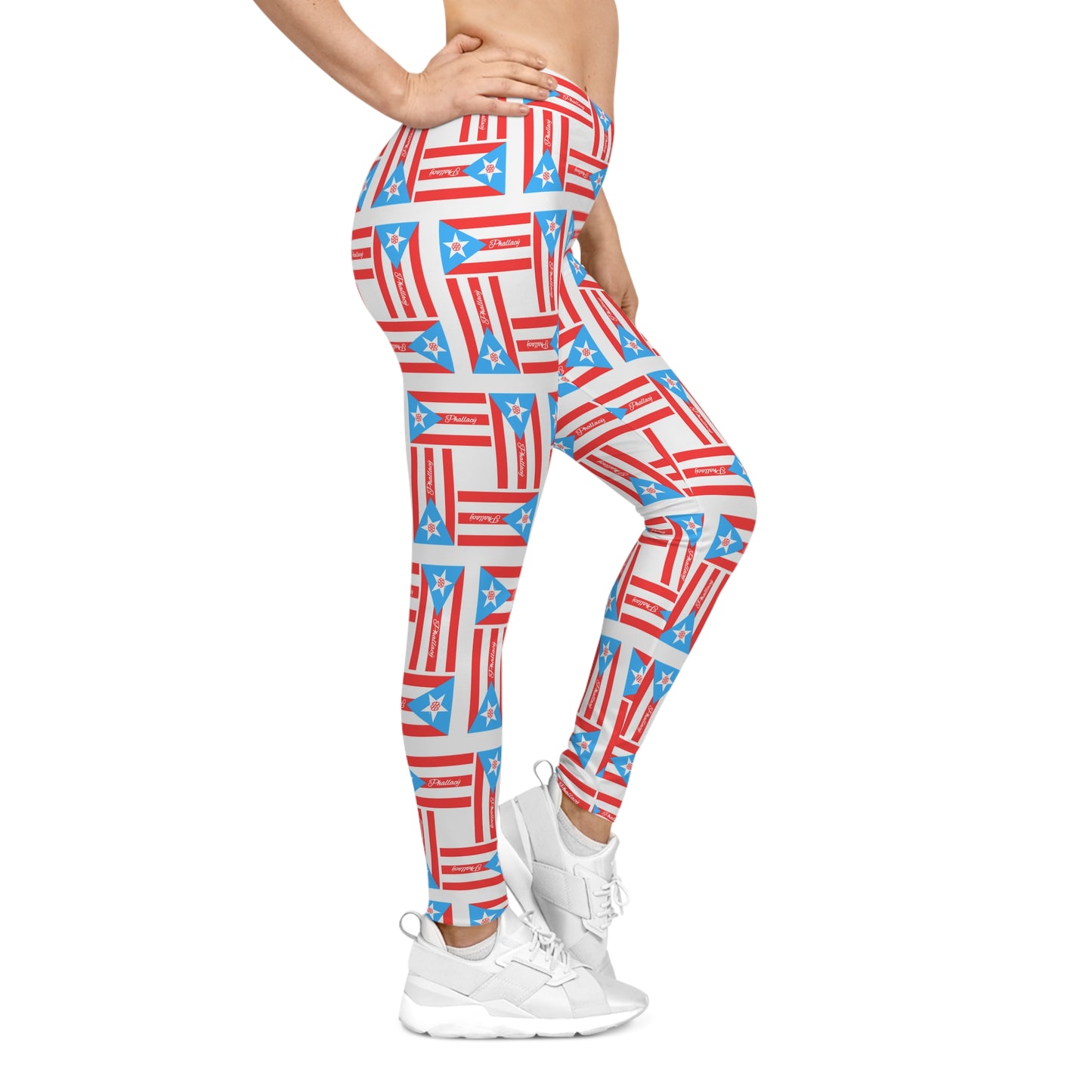 Phallacy Flag Designer Casual Leggings | Puerto Rico Flag, Boricua, Puerto Rico Fashion